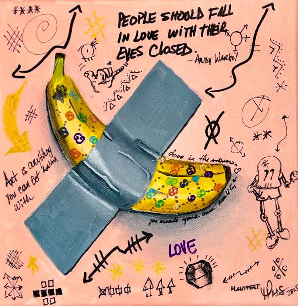 Couture Banana — original acrylic painting by Mads Suquet, MADHAUS Studios