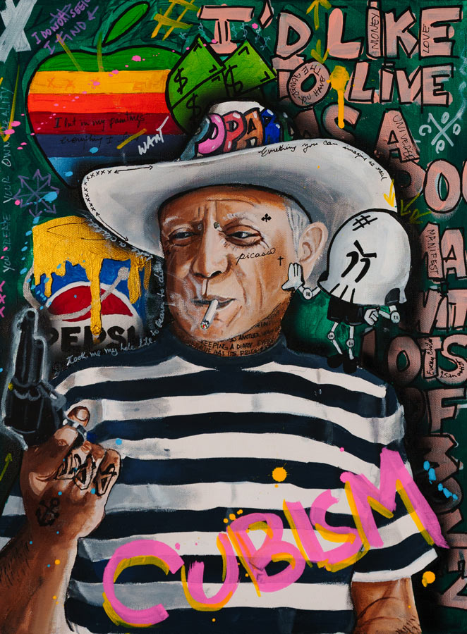 Picasso's Chaos — original acrylic painting by Mads Suquet, MADHAUS Studios