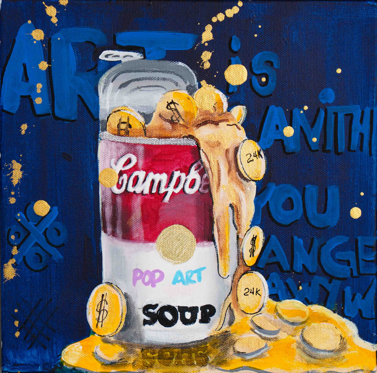 Gold Soup — original acrylic painting by Mads Suquet, MADHAUS Studios