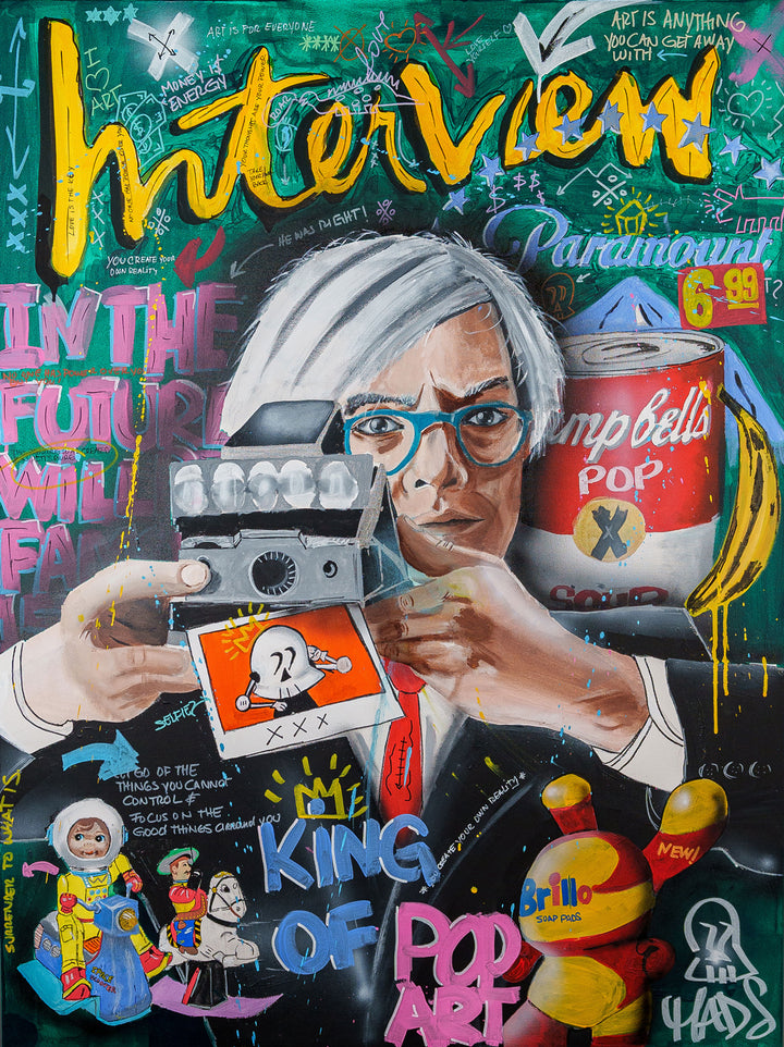 Andy Warhol pop art portrait print titled ANDY'S WORLD by Mads Suquet