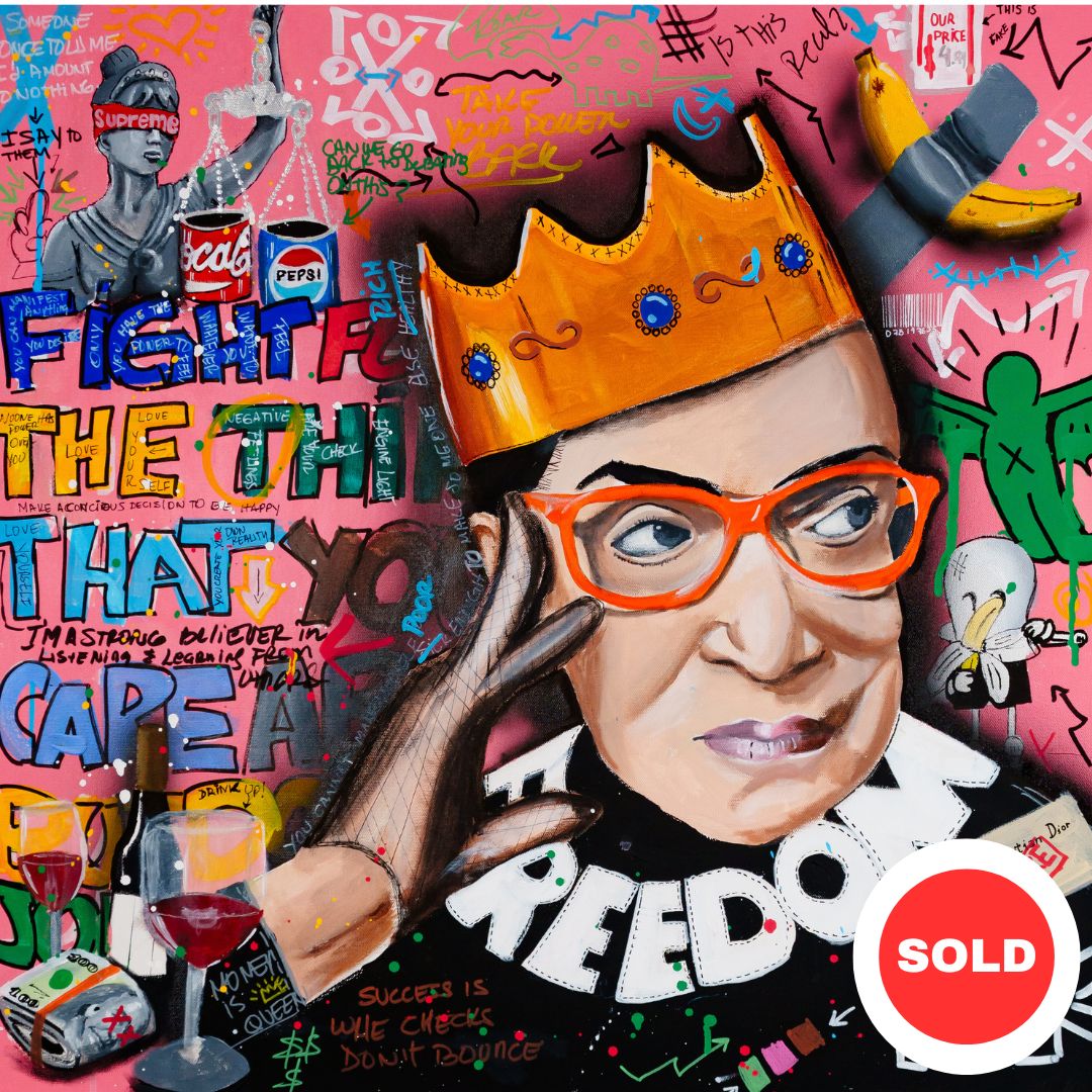 RBG Freedom — original acrylic painting by Mads Suquet, MADHAUS Studios