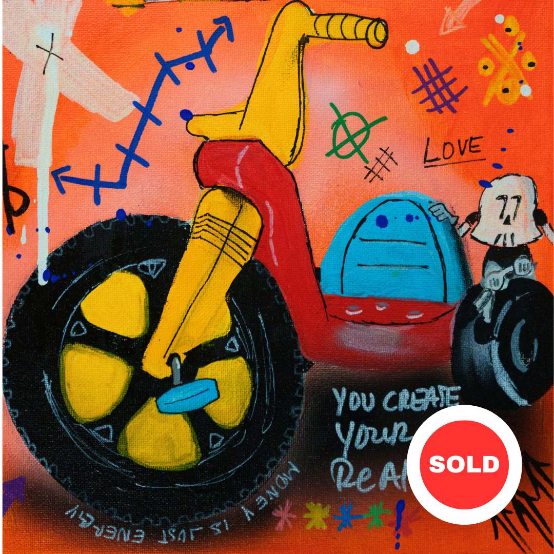 Big Wheels — original acrylic painting by Mads Suquet, MADHAUS Studios